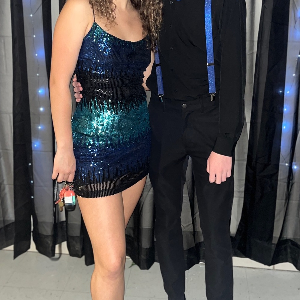Macys Blue Ombré sequin dress